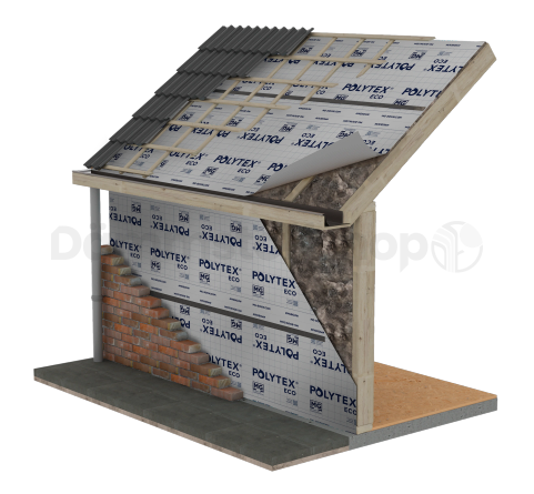 Polytex ECO 3-lagige Unterspannbahn 1,5x50m1 (=75 m²)